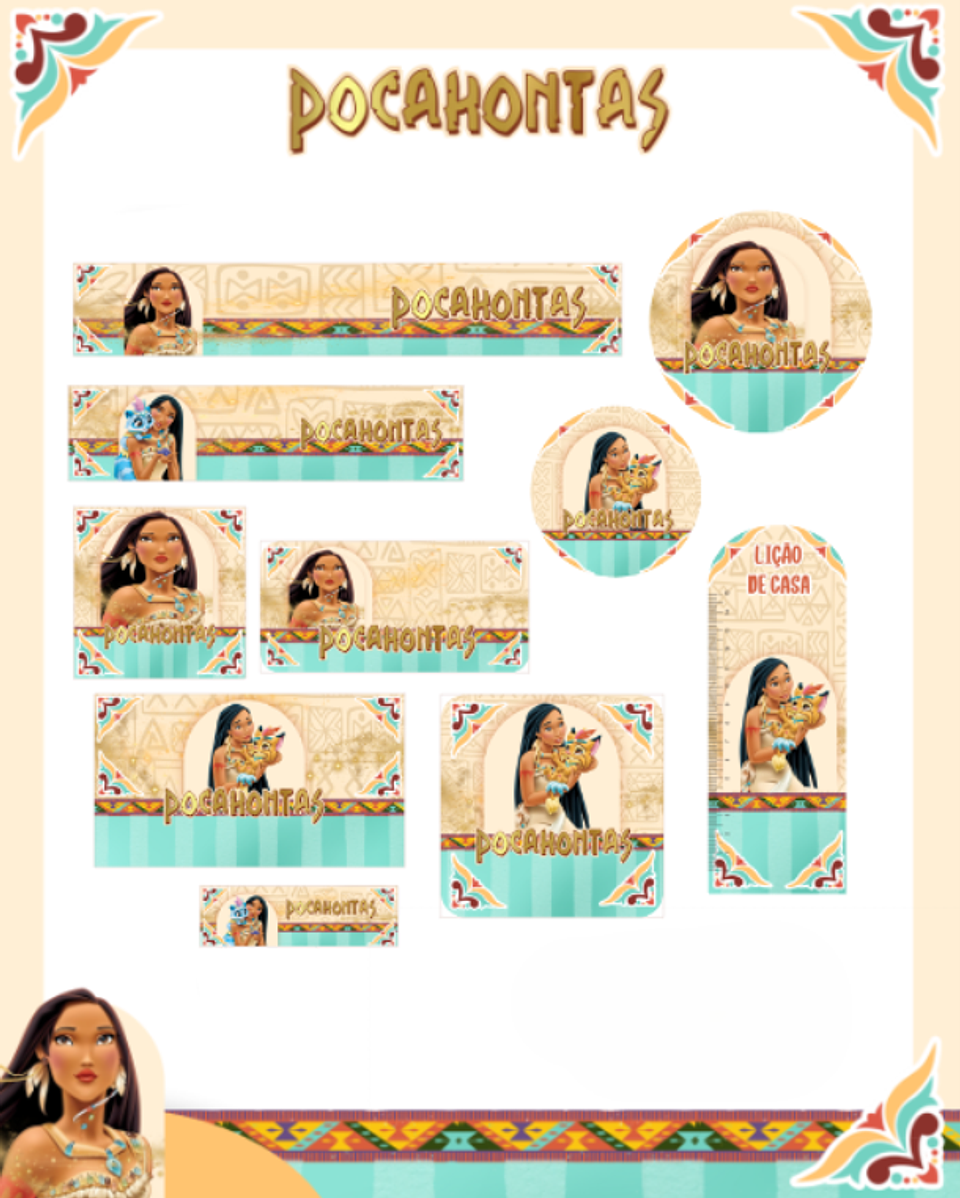 Arquivo Etiqueta Escolar Pocahontas - PAMELLA 1