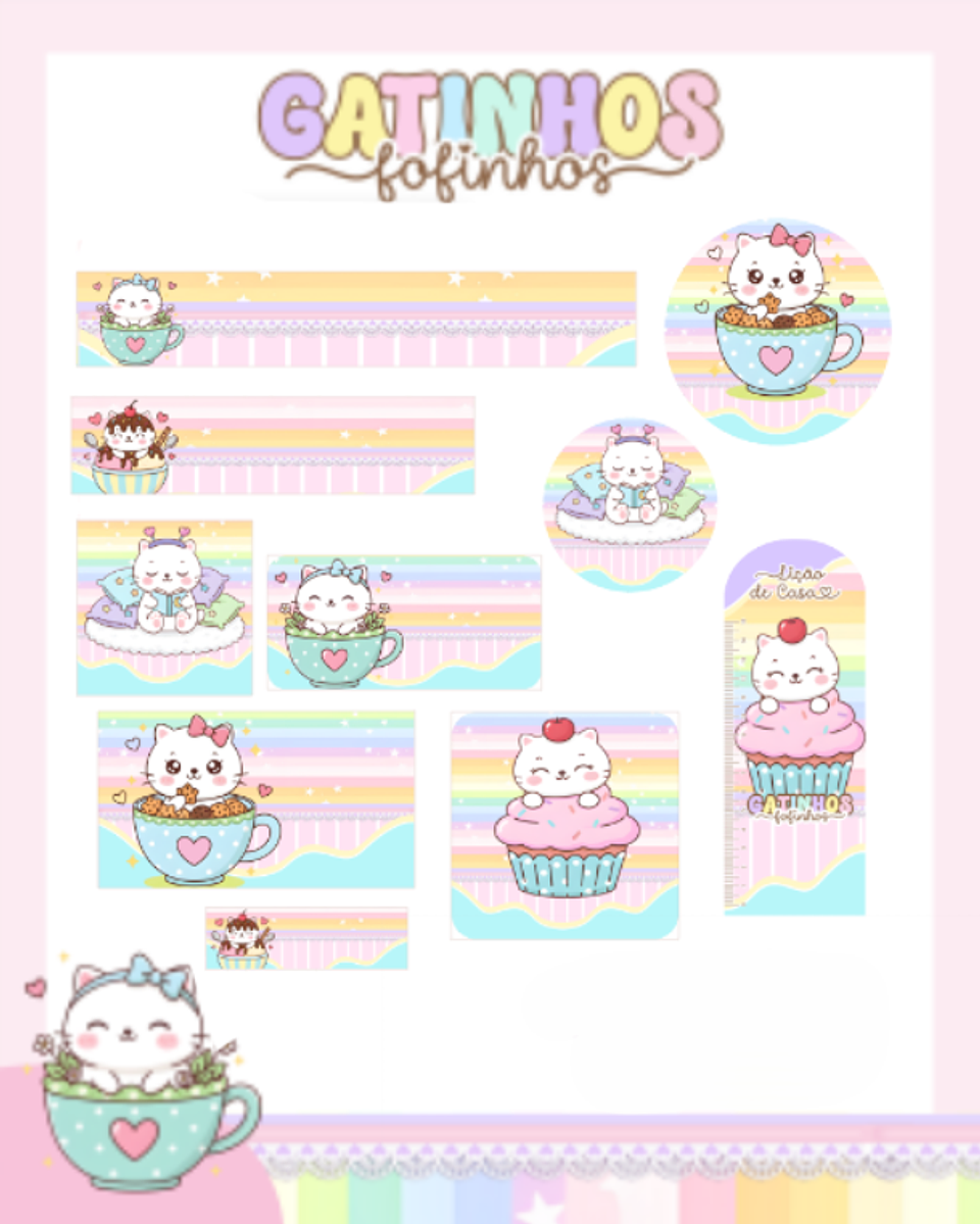 Arquivo Etiqueta Escolar Gatinhos fofinhos - PAMELLA 1