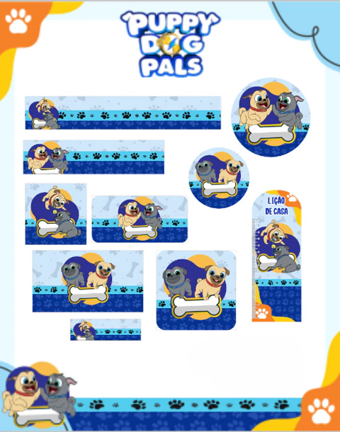 Arquivo Etiqueta Escolar Puppy Dog Pals - PAMELLA