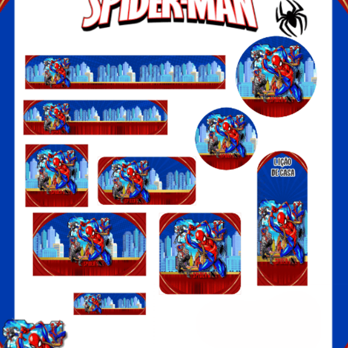 Arquivo Etiqueta Escolar Homem Aranha - PAMELLA 1