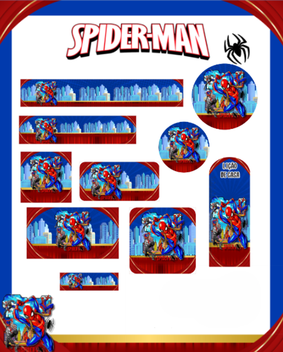 Arquivo Etiqueta Escolar Homem Aranha - PAMELLA 1