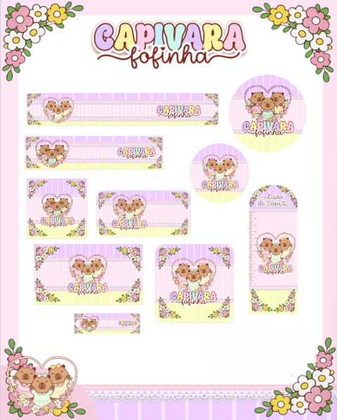 Arquivo Etiqueta Escolar Capivara Fofinha - PAMELLA