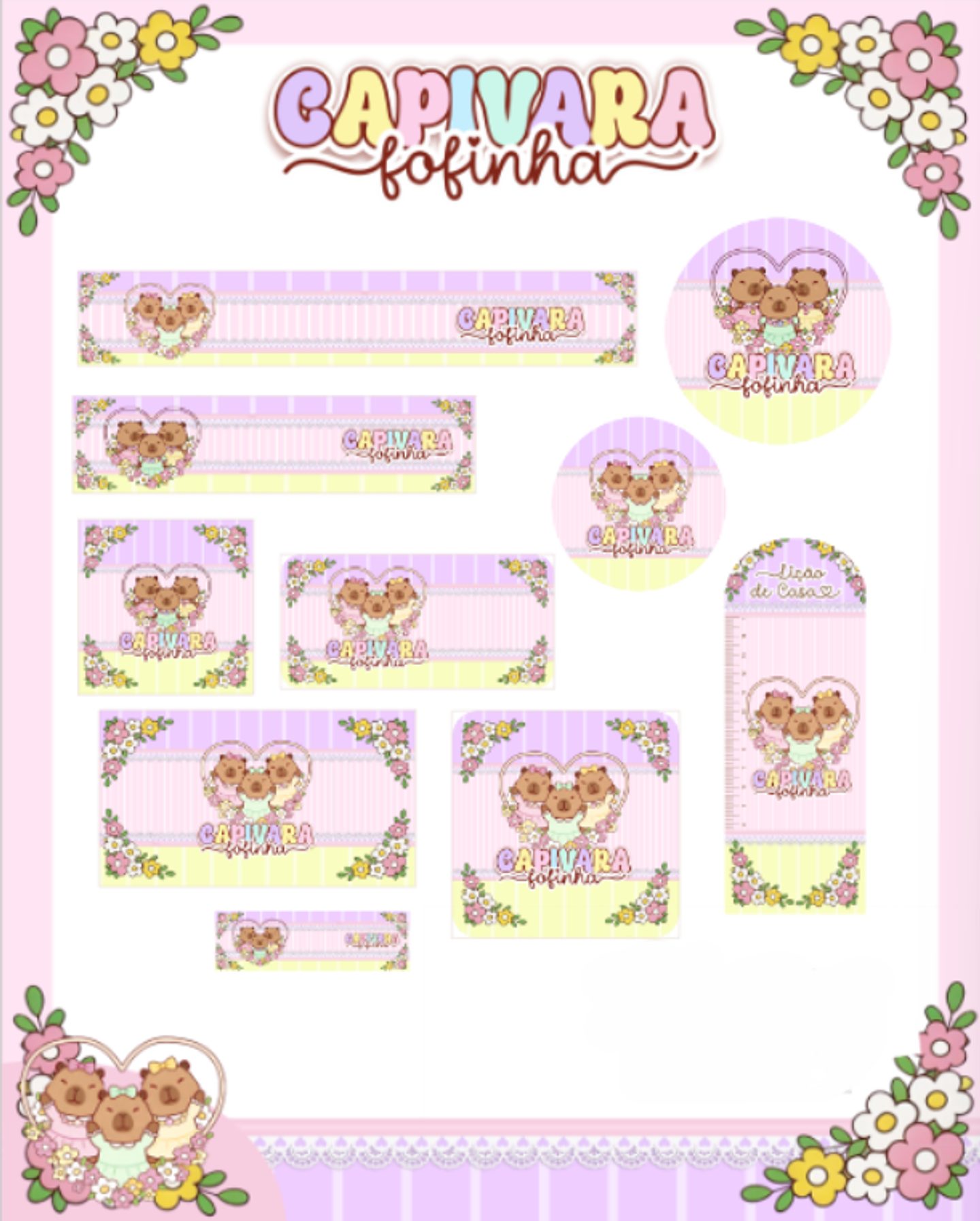 Arquivo Etiqueta Escolar Capivara Fofinha - PAMELLA 1