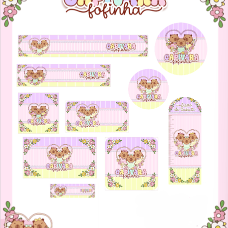 Arquivo Etiqueta Escolar Capivara Fofinha - PAMELLA 1