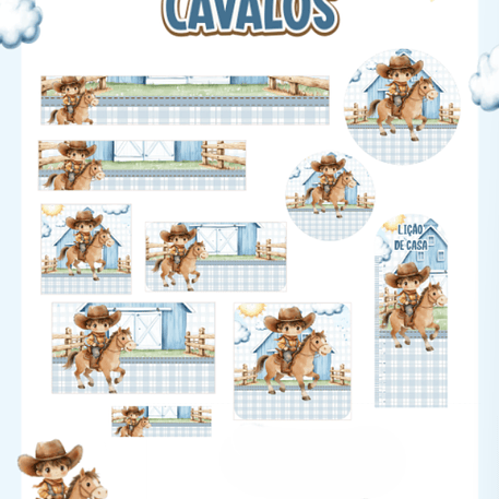 Arquivo Etiqueta Escolar Cavalos - PAMELLA 1