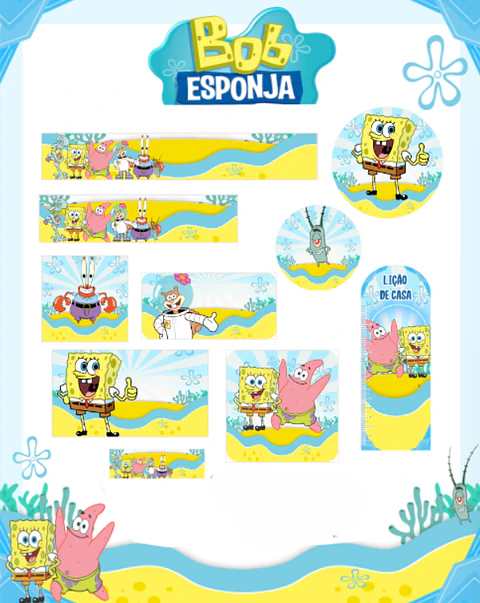 Arquivo Etiqueta Escolar Bob Esponja - PAMELLA