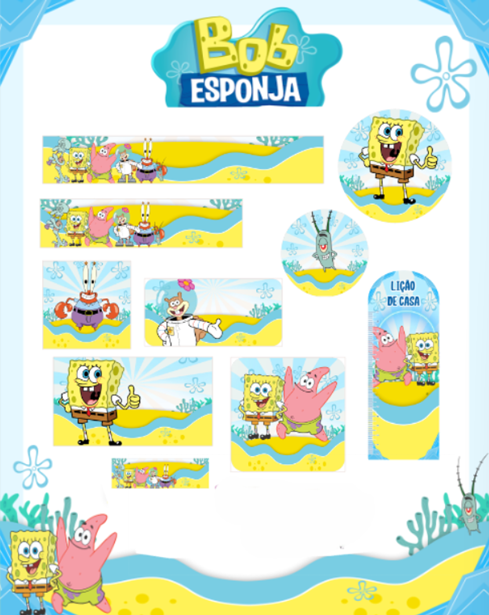 Arquivo Etiqueta Escolar Bob Esponja - PAMELLA 1