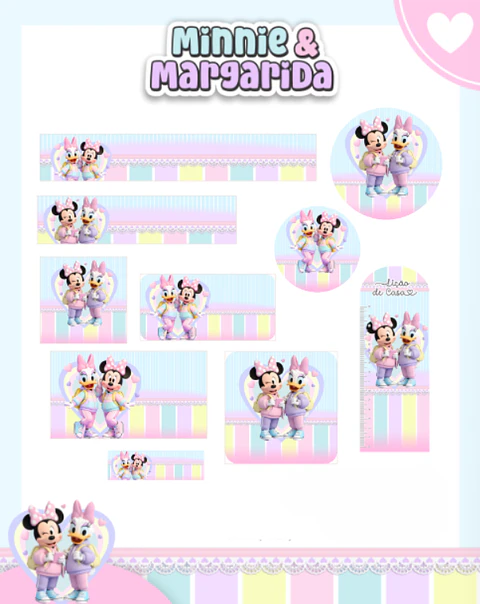 Arquivo Etiqueta Escolar Minnie e Margarida - PAMELLA