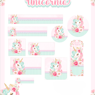 Arquivo Etiqueta Escolar Unicórnio - PAMELLA