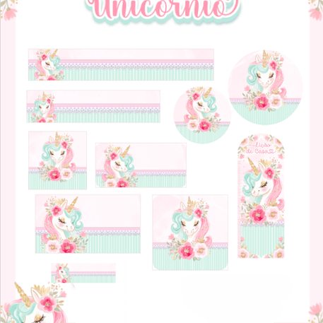 Arquivo Etiqueta Escolar Unicórnio - PAMELLA 1