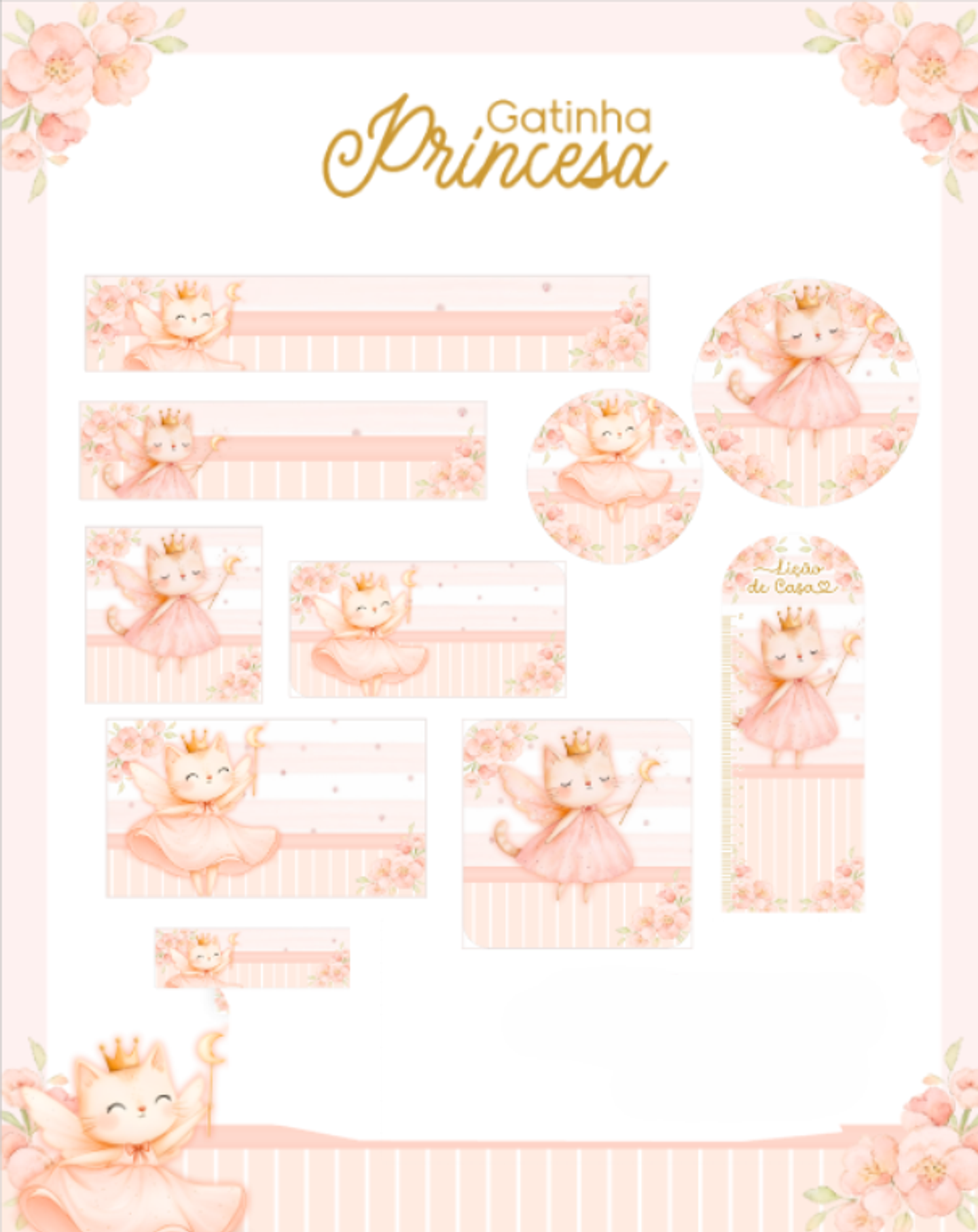Arquivo Etiqueta Escolar Gatinha Princesa - PAMELLA 1
