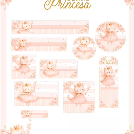 Arquivo Etiqueta Escolar Gatinha Princesa - PAMELLA 1