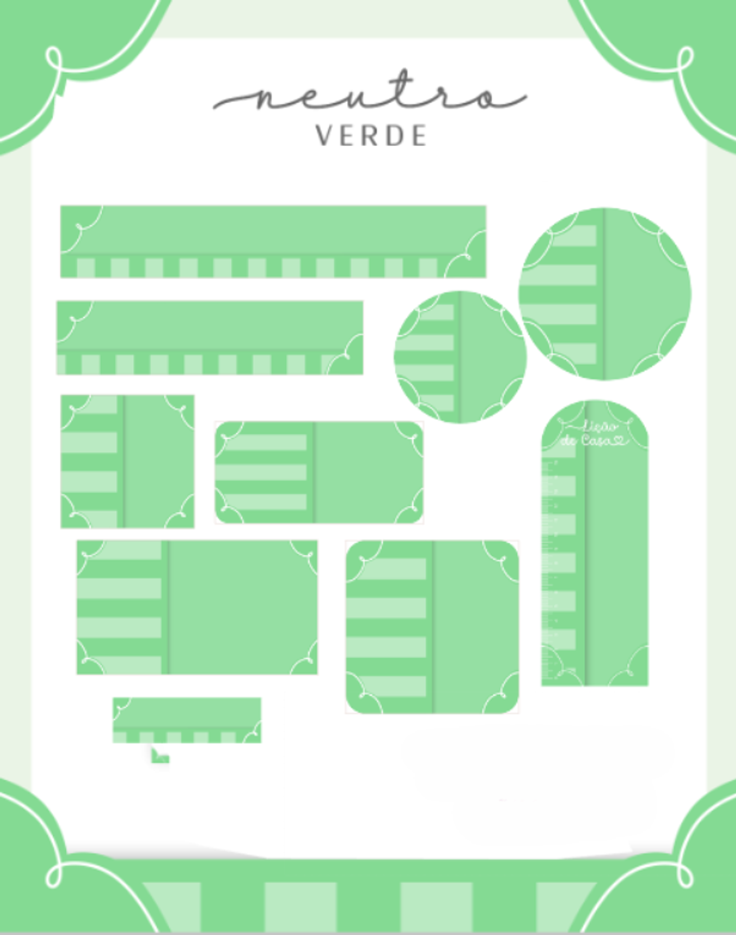 Arquivo Etiqueta Escolar Neutro Verde 1