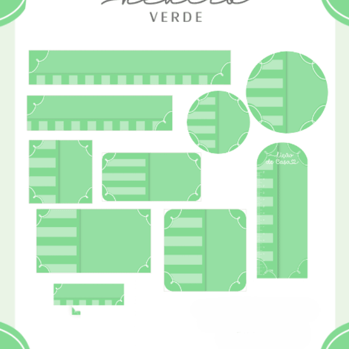 Arquivo Etiqueta Escolar Neutro Verde 1