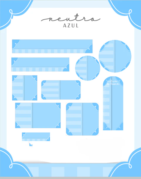 Arquivo Etiqueta Escolar Neutro Azul