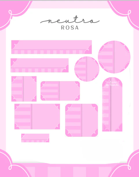 Arquivo Etiqueta Escolar Neutro Rosa