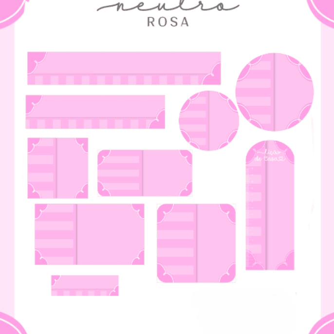 Arquivo Etiqueta Escolar Neutro Rosa 1