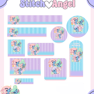 Arquivo Etiqueta Escolar Stitch & Angel
