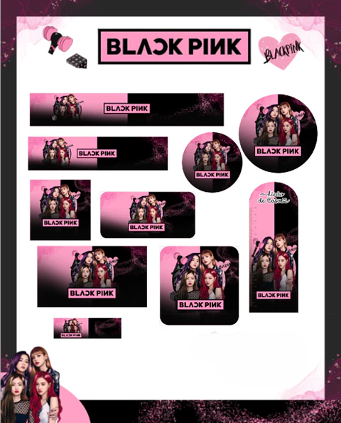 Arquivo Etiqueta Escolar Black Pink