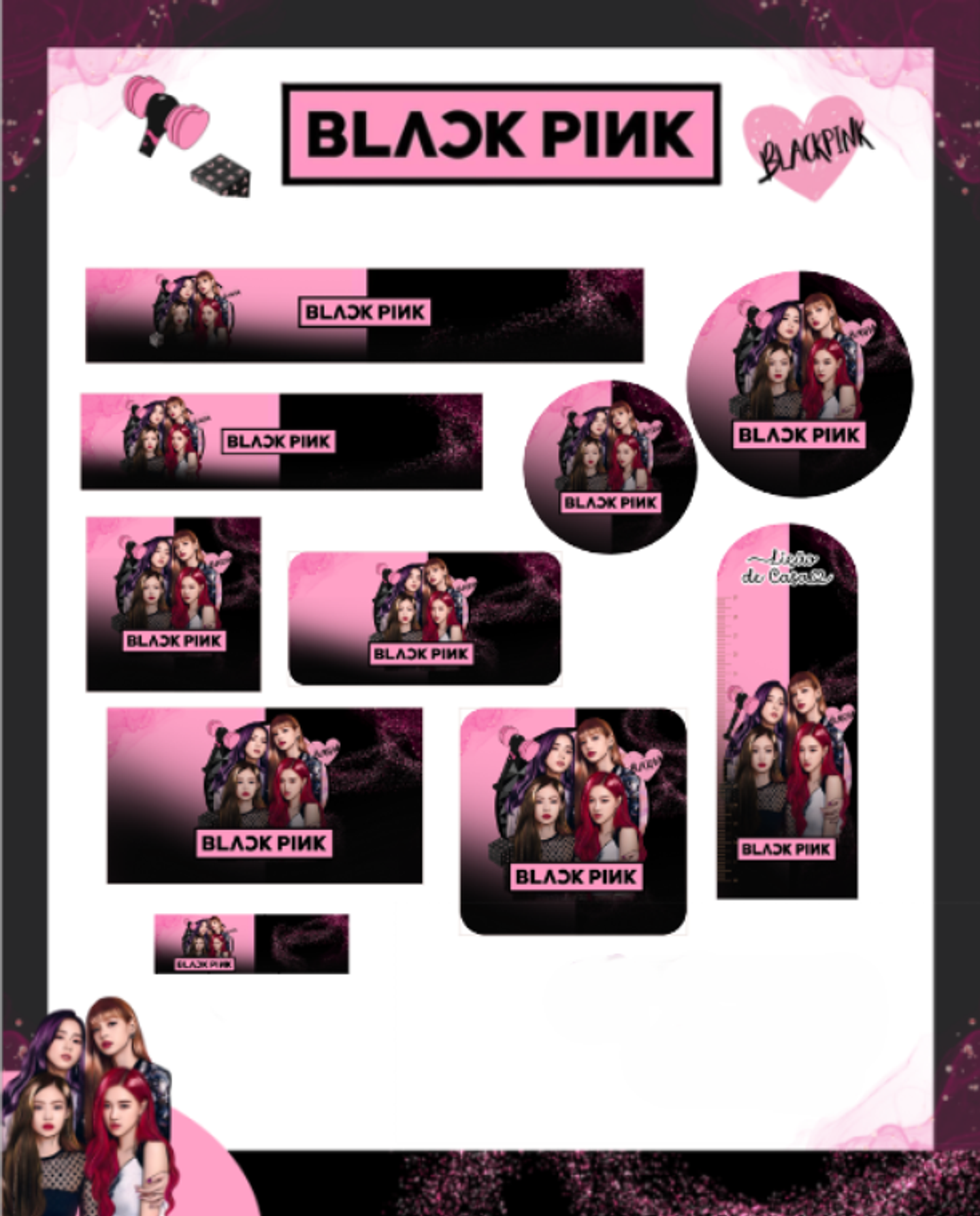 Arquivo Etiqueta Escolar Black Pink 1