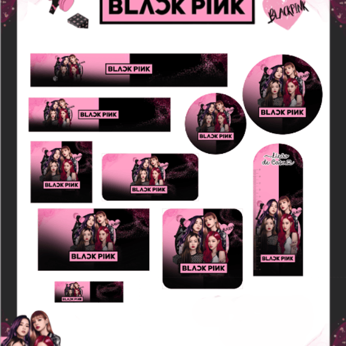 Arquivo Etiqueta Escolar Black Pink 1