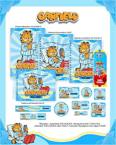 Arquivo Combo Garfield - Pamella