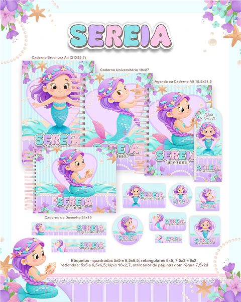 Arquivo Combo Sereia cute - Pamella