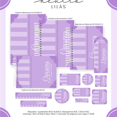 Arquivo Encadernação Escolar 2026 Neutro Lilás 1