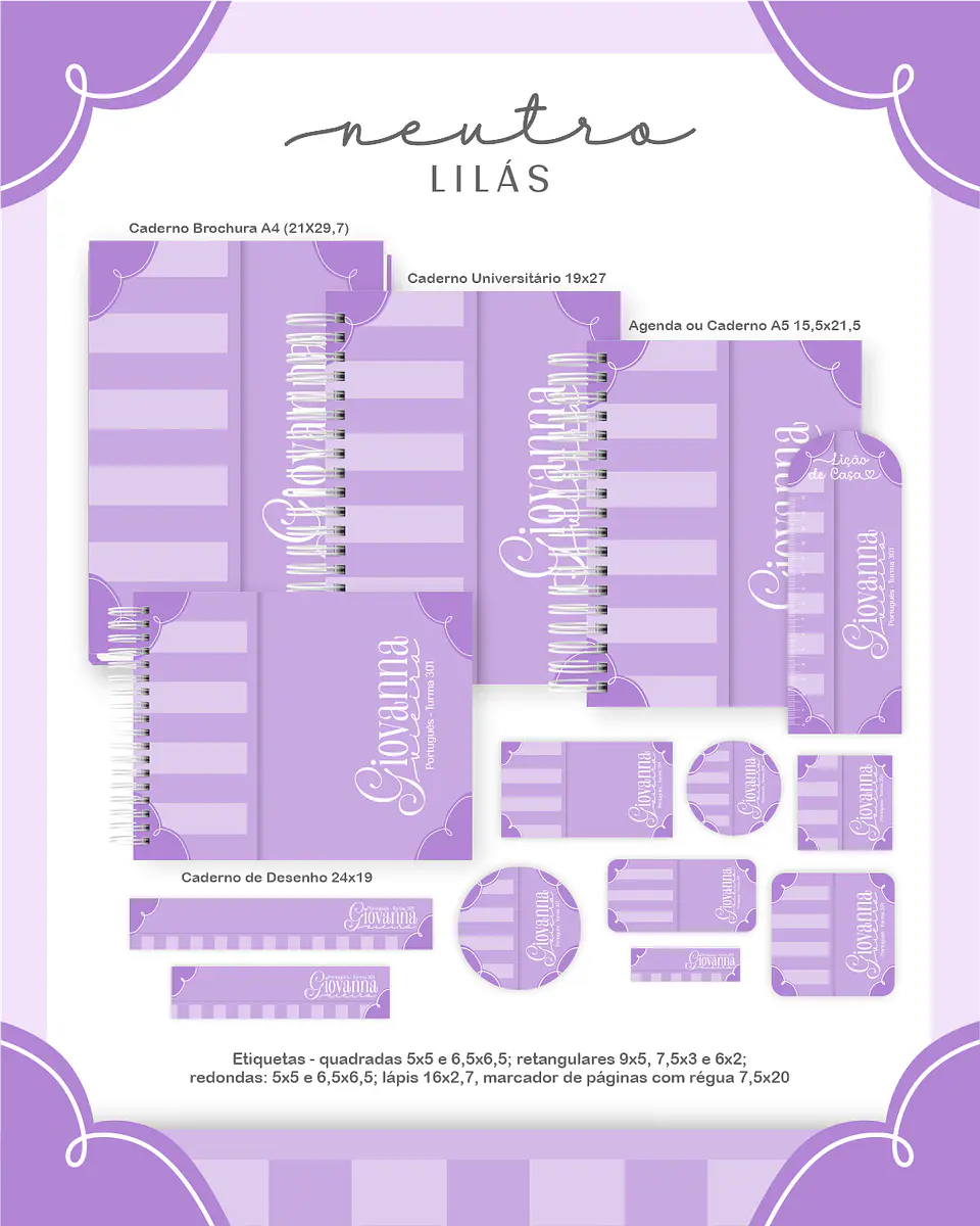 Arquivo Encadernação Escolar 2026 Neutro Lilás 1