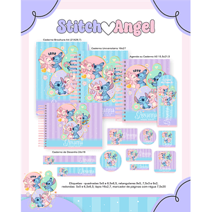 Arquivo Encadernação Escolar 2026 Stitch e Angel