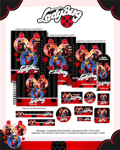 Arquivo Encadernação Escolar 2026 Ladybug
