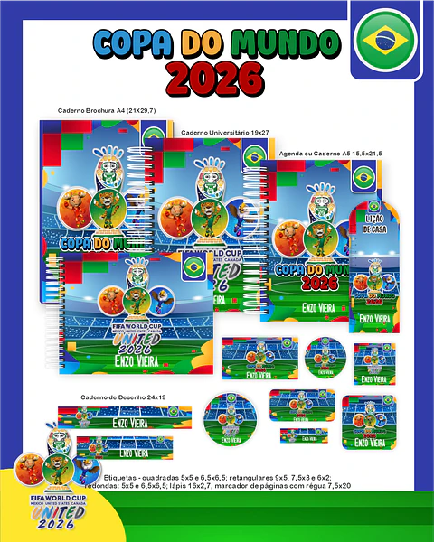 Arquivo Encadernação Escolar 2026 Copa do Mundo