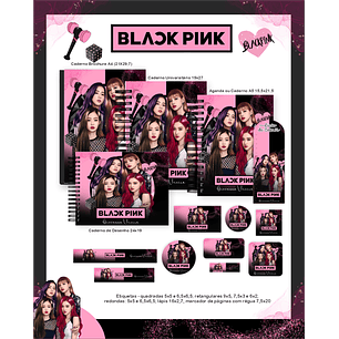 Arquivo Encadernação Escolar 2026 Black Pink
