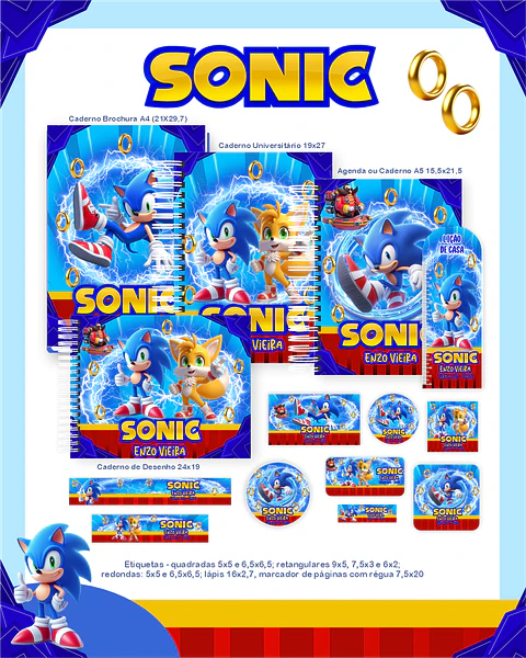 Arquivo Escolar Sonic - Pamella