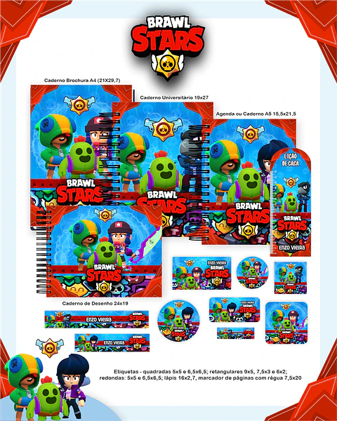 Arquivo Escolar Brawl Stars - Pamella