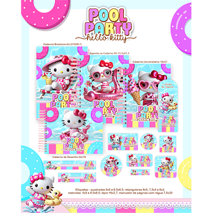 Arquivo Escolar Pool Party Hello Kitty - Pamella