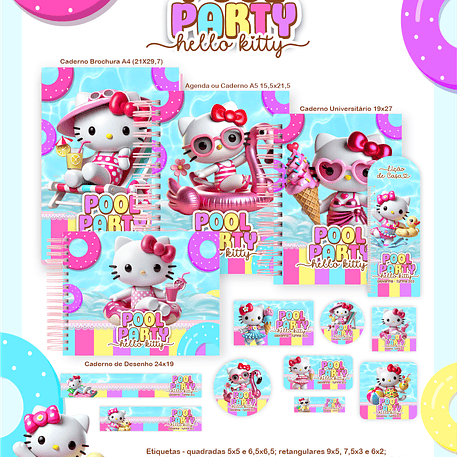 Arquivo Escolar Pool Party Hello Kitty - Pamella 1