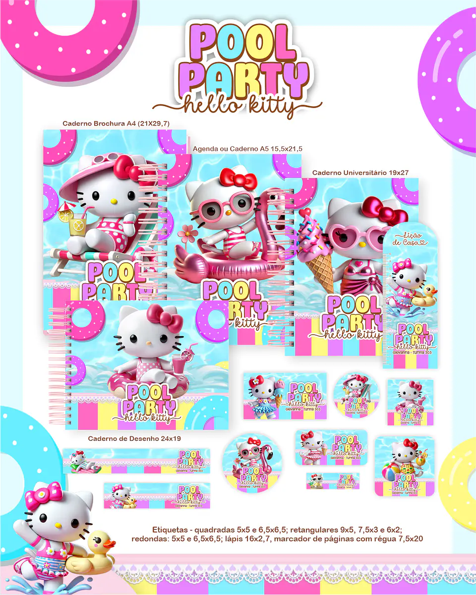Arquivo Escolar Pool Party Hello Kitty - Pamella 1