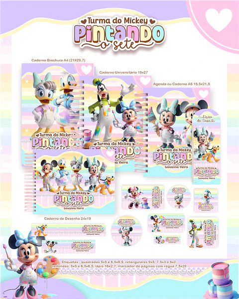 Arquivo Escolar Turma do Mickey Pintando o Sete - Pamella