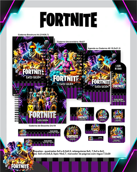 Arquivo Escolar Fortnite - Pamella