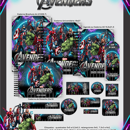 Arquivo Escolar Avengers - Pamella 1