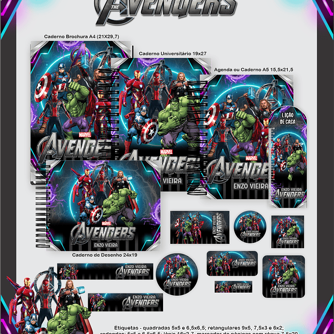 Arquivo Escolar Avengers - Pamella 1