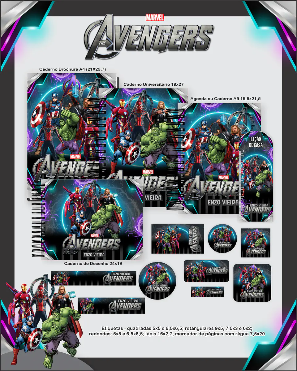 Arquivo Escolar Avengers - Pamella 1