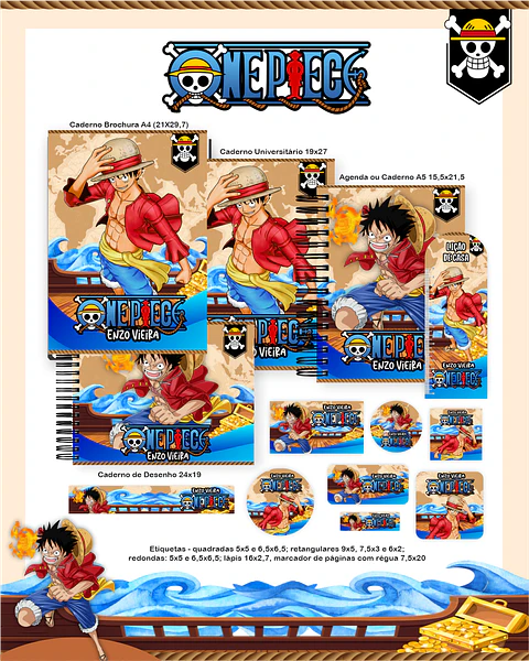 Arquivo Escolar One Piece - Pamella