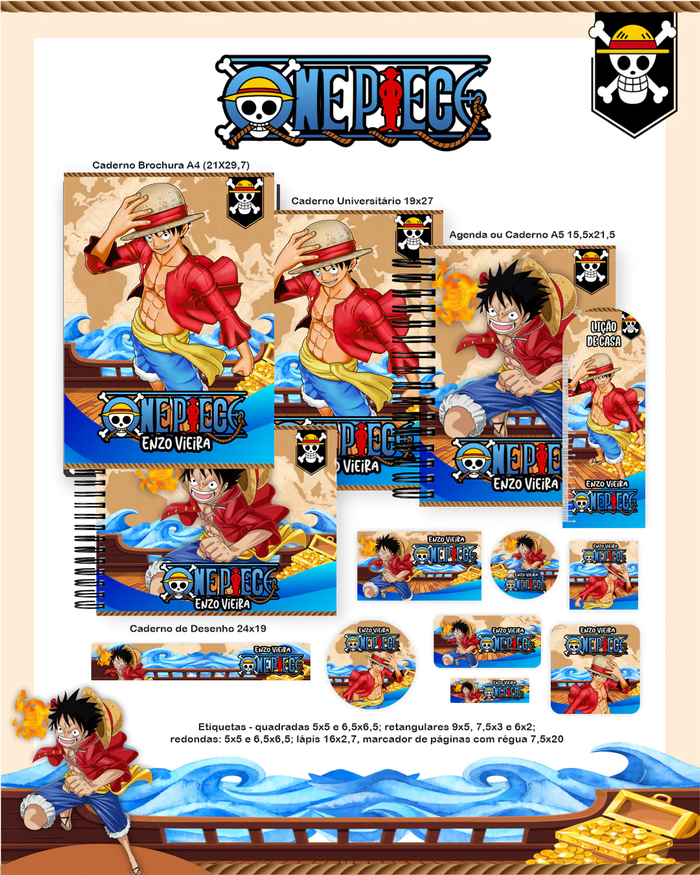 Arquivo Escolar One Piece - Pamella 1