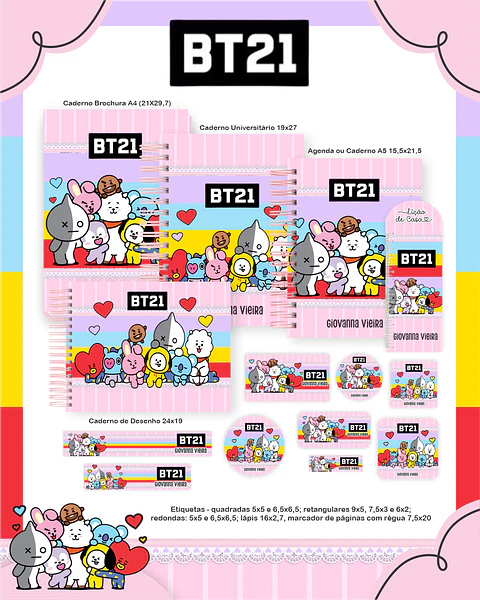 Arquivo Escolar BT21 - Pamella
