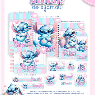 Arquivo Escolar Stitch de Pijama - Pamella