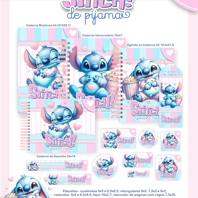 Arquivo Escolar Stitch de Pijama - Pamella 1
