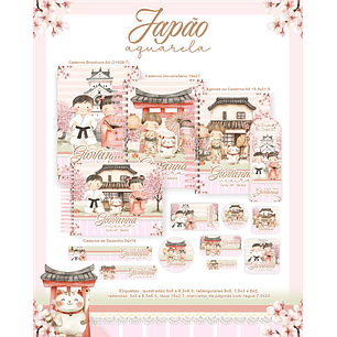 Arquivo Escolar Japão Aquarela - Pamella