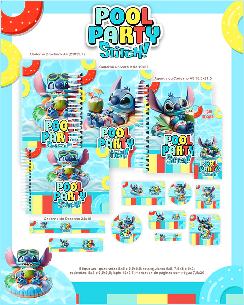 Arquivo Escolar Poo Party Stitch - Pamella
